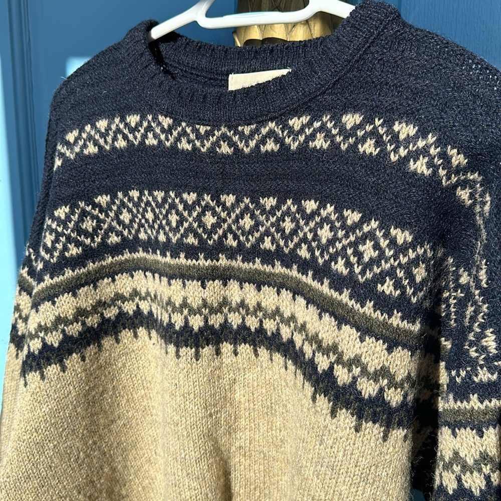 Eddie Bauer Wool Sweater Crewneck Navy size XL - Picture 2 of 14